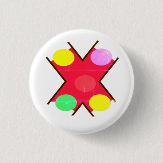 Crew Socken GIANT DOTS YELLOT ROT HELL GRÜN Button (Vorderseite)