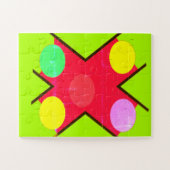 Crew Socken GIANT DOTS YELLOT ROT HELL GRÜN Puzzle (Horizontal)