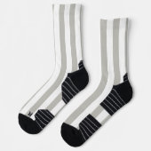 Crew Socken Grau und Weiß Streifen (Links)