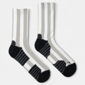 Crew Socken Grau und Weiß Streifen (Rechts)