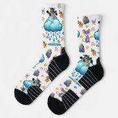 Crew Socken Katze Hund Mäuse Regenbogen Fisch (Links)