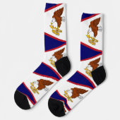 Crew-Socken mit Fahne aus Amerikanisch-Samoa Socken (Linkes Detail)