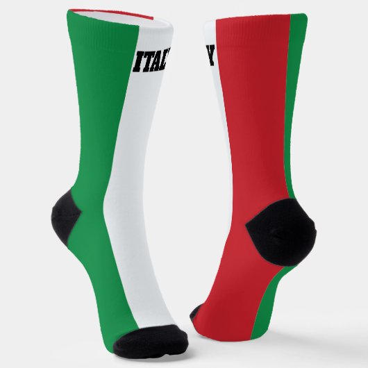 Crew-Socken mit italienischer Flagge Socken (Gewinkelt)