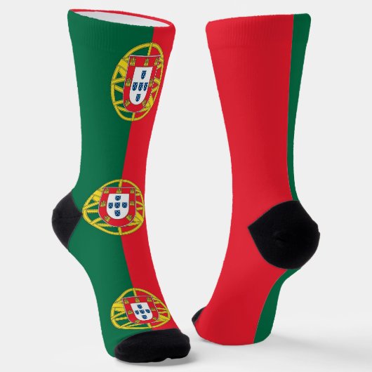 Crew-Socken mit portugiesischer Flagge Socken (Gewinkelt)