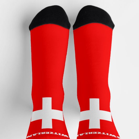 Crew-Socken mit Schweizer Flagge Socken (Oben)