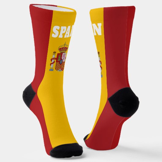 Crew-Socken mit spanischer Flagge Socken (Gewinkelt)