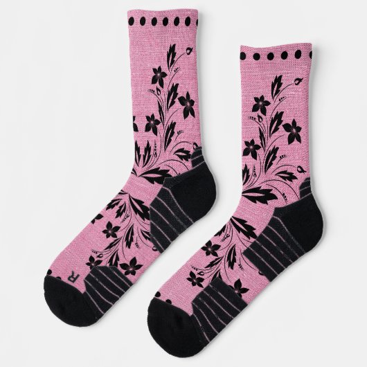 Crew Socken Rosa und Schwarz Design (Links)