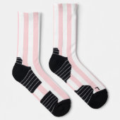 Crew Socken Rosa und Weiß Streifen (Rechts)