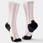 Crew Socken Rosa und Weiß Streifen (Gewinkelt)