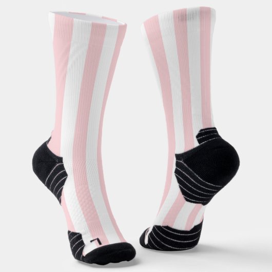 Crew Socken Rosa und Weiß Streifen (Gewinkelt)