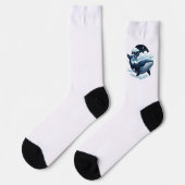 Crew Socken schwebende Wolke Wal mit Sternen  (Linkes Detail)