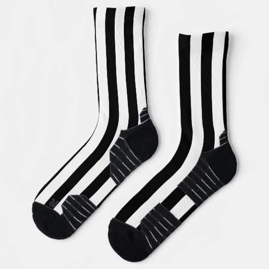 Crew Socks Balck & White Strip Socken (Links)