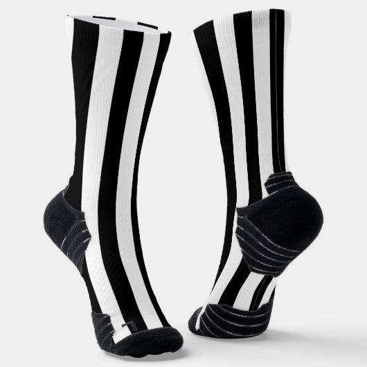 Crew Socks Balck & White Strip Socken (Gewinkelt)