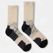 Crew Socks Paris, Frankreich Beige Socken (Rechts)
