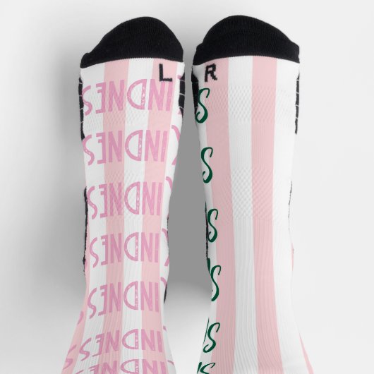 Crew Socks Pink & White Stripe Spread Kindness Socken (Oben)