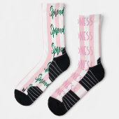 Crew Socks Pink & White Stripe Spread Kindness Socken (Links)