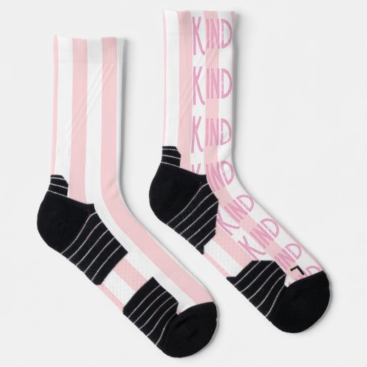 Crew Socks Pink & White Stripe Spread Kindness Socken (Rechts)