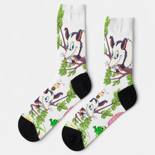 Crew Socks Possum Frosch Chicks Floral Pilz Socken (Linkes Detail)