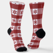 Crew Socks Red Christmas Pattern Socken (Gewinkelt)