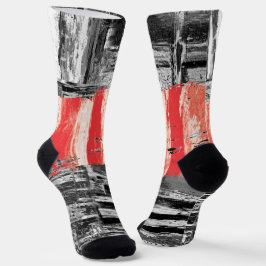 Crew Socks – Rotes Pulsierendes abstraktes Design Socken