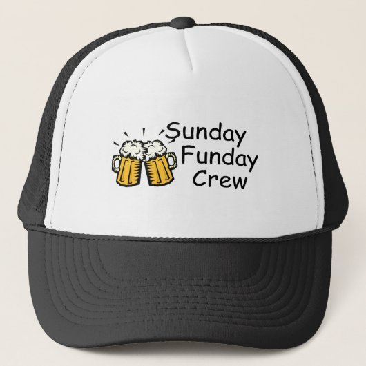 Crew Sonntags Funday (Bier) Truckerkappe (Vorderseite)