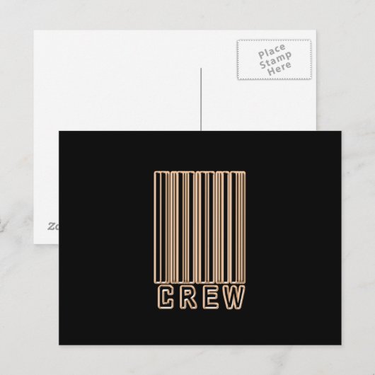 Crew Strichcode Postkarte (Vorne/Hinten)