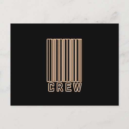 Crew Strichcode Postkarte (Vorderseite)