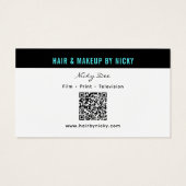 Crew Talent Block Text Business Card | QR Code (Rückseite)