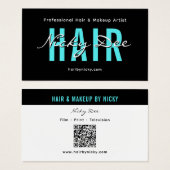 Crew Talent Block Text Geschäftskarte | QR Code (Vorne & Hinten)