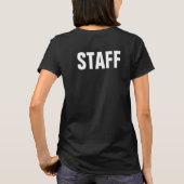 Crew Team Schwarz-weiße Vorlage Frauen Mitarbeiter T-Shirt (Rückseite)