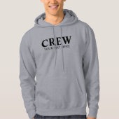Crew Teammitglied Logo-Text hinzufügen Mens Grau Hoodie (Vorderseite)