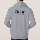 Crew Teammitglied Logo-Text hinzufügen Mens Grau Hoodie (Rückseite)