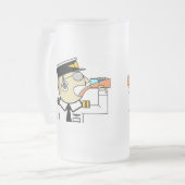 Crew trinkt mattierte Bier-Tasse Mattglas Bierglas (Vorderseite Links)