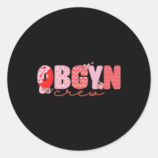 Crew Valentine Obstetrics Obgyn Group Runder Aufkleber (Vorderseite)