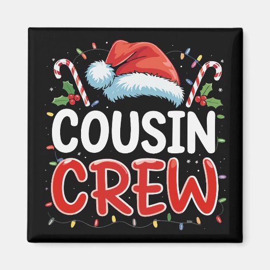 Crew Weihnachten Cousins Weihnachtsmannmütze Magnet (Vorne)