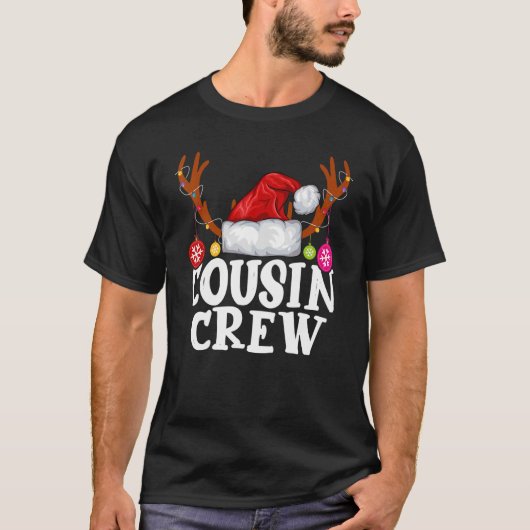 Crew Weihnachtsmannmütze Reindeer Antlers L T-Shirt (Vorderseite)