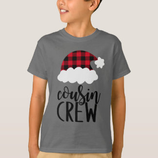 Crew zum WeihnachtsCousin - Buffalo Kariert T-Shirt