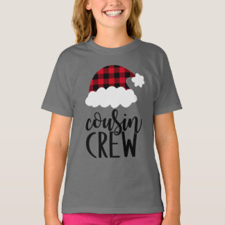Crew zum WeihnachtsCousin - Buffalo Kariert T-Shirt