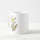 Crewel bestickt Golden Dandy Lions Kaffeetasse (Vorderseite Links)