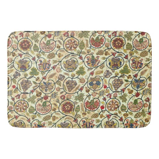 Crewel Work Stickerei Obst und Blume Badematte (Vorderseite)