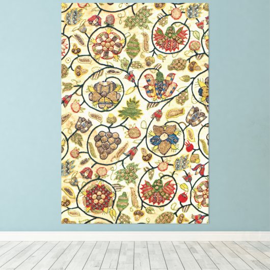 Crewel Work Stickerei Obst und Blume Leinwanddruck (Insitu (Holzboden))