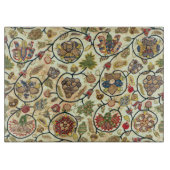 Crewel Work Stickerei Obst und Blume Schneidebrett (Vorderseite)