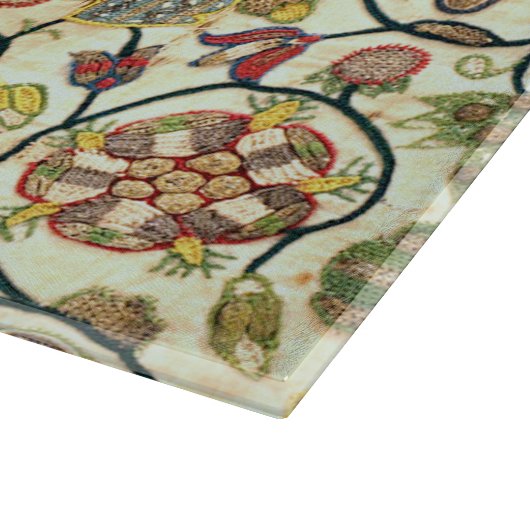 Crewel Work Stickerei Obst und Blume Schneidebrett (Ecke)