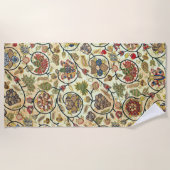 Crewel Work Stickerei Obst und Blume Strandtuch (Vorderseite)