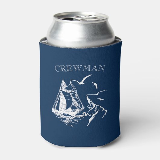 Crewman Sailboat Sailor Navy Blue Custom Dosenkühler (Kanne Vorderseite)