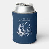 Crewman Sailboat Sailor Navy Blue Custom Dosenkühler (Kanne Rückseite)