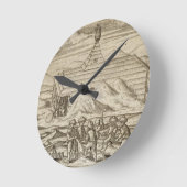 Crews, die Bären töten und hauen, außerhalb der Ka Runde Wanduhr (Winkel)