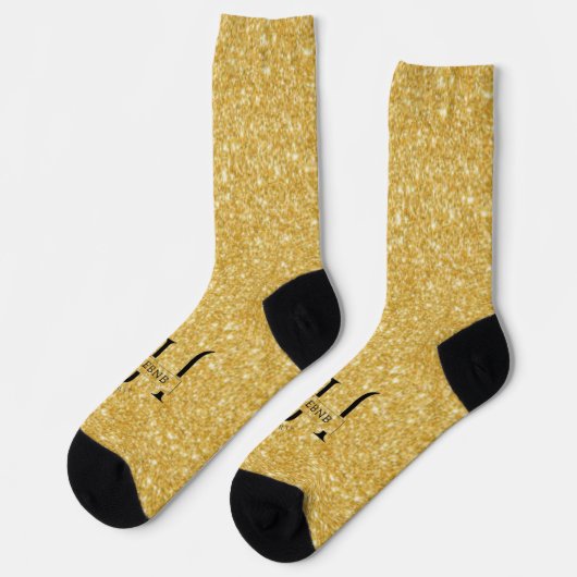 Crews für Gold in Schwarzen Logos Socken (Linkes Detail)