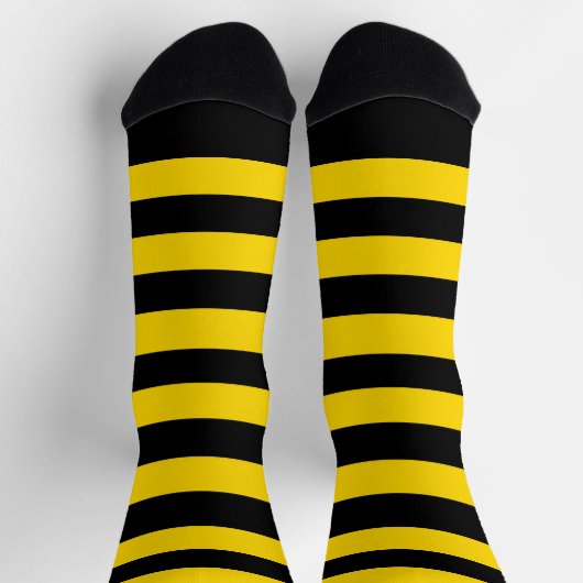 Crews Gelb/Schwarz Streifen Socken (Oben)