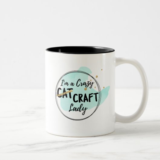 Crezy Handwerks-Dame Mug - aquamarin Zweifarbige Tasse (Rechts)